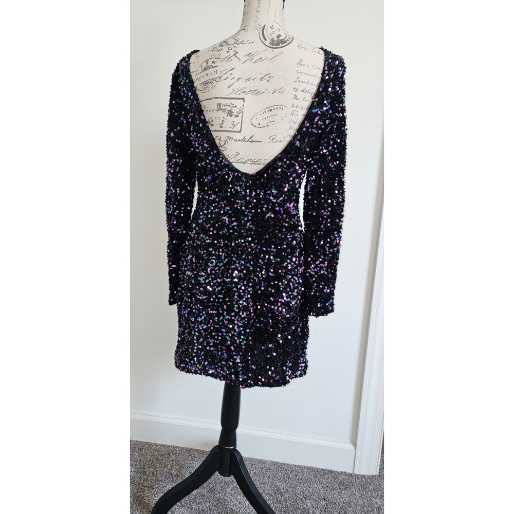 Multi-Colored Sequice Mini Dress - image 5
